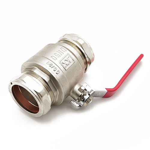 QLC red handle lever ball valve PN25 CxC 54mm