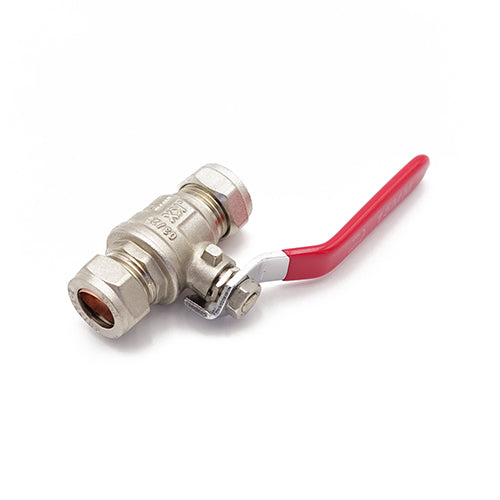 QLEC red handle lever ball valve - economy CxC 15mm