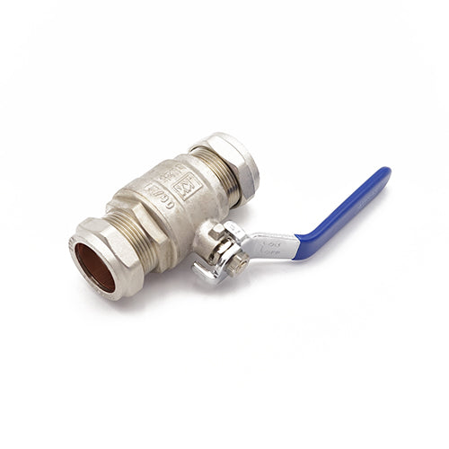 QLC blue handle lever ball valve PN25 CxC 28mm