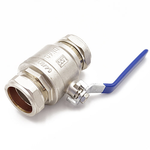QLC blue handle lever ball valve PN25 CxC 42mm