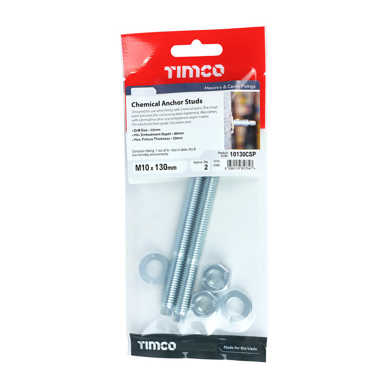 TIMCO Chemical Anchor Studs Silver — Trade Pack