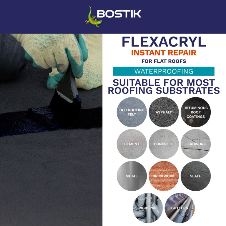 Bostik Flexacryl Instant Repair 5kg Black