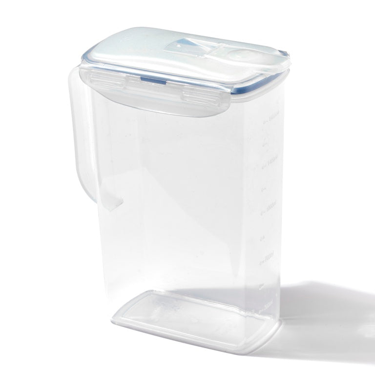 Locknlock Rectangular Fridge Door Jug - Clear/Blue 2L (190 x 100 x 234mm)