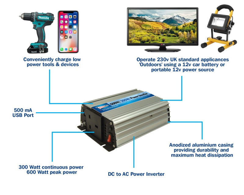 Streetwize Power Inverter 300W
