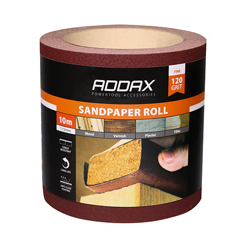 TIMCO Sandpaper Roll 60 Grit Red - 115mm x 10m