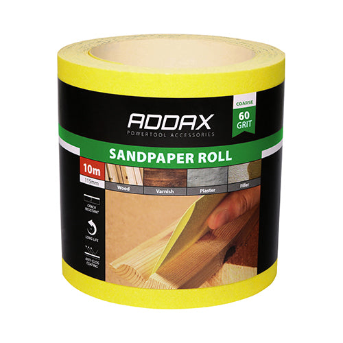 TIMCO Sandpaper Roll 120 Grit Yellow - 115mm x 10m