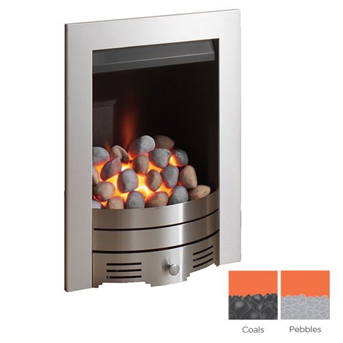 Crystal Super Radiant Contemporary Fire MC Pebble Brushed Steel
