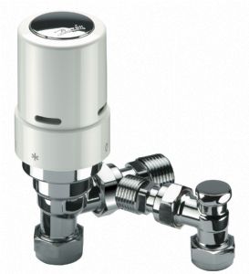 Danfoss 8/10/15mm RAS-D2 Angled White/Chrome C/W Lockshield