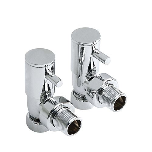 Pro 15mm Chrome Angle Minimalist Towel Valve (Pair/2 Crds)