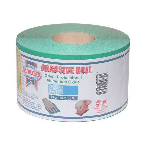 Faithfull Aluminium Oxide Sanding Paper Roll Green 115mm x 50m 60G Faithfull - RockBottom Northampton