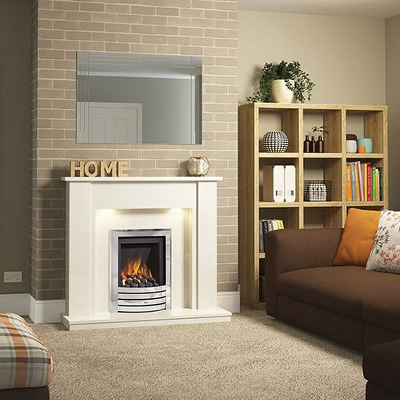 Be Modern Design Slimline Rad Gas Fire Slide Chrome Fascia