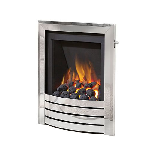Be Modern Design Slimline Rad Gas Fire Slide Chrome Fascia