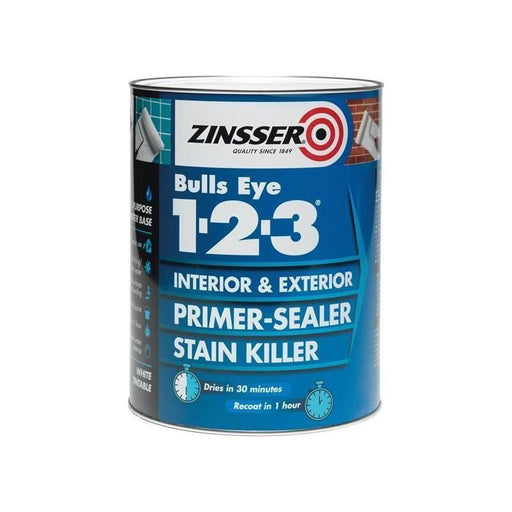 Zinsser Bulls Eye® 1-2-3 Primer & Sealer Paint White 5 litre Zinsser - RockBottom Northampton