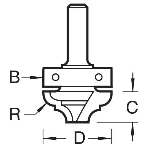 C131X1/4TC - Broken ogee 2.4mm radius