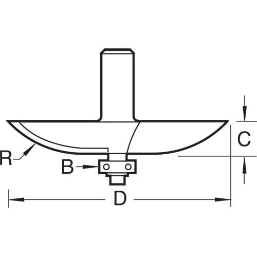 C183X1/2TC - Bearing guided 40mm radius panel raiser