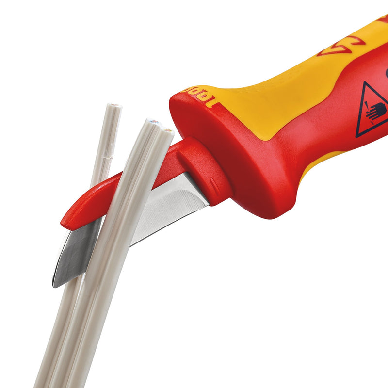 Draper 18872 KNIPEX 98 54 SB VDE Cable Knife, Back of Blade Plastic Coated, 190mm