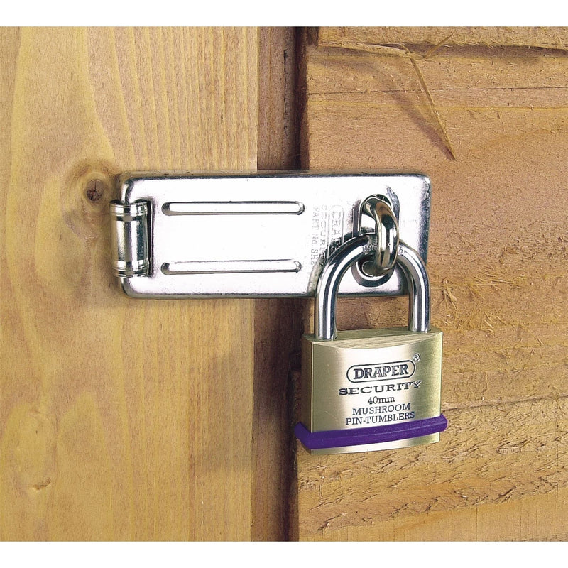 Draper 67659 Solid Brass Padlocks with Hardened Steel Shackle, 40mm (Pack of 6)