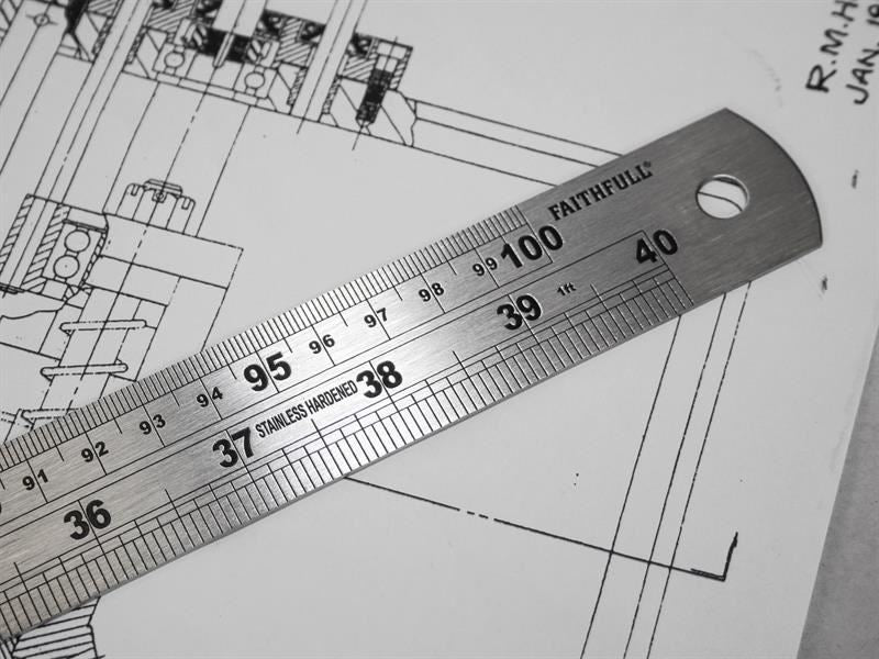 Faithfull Steel Rule 1m / 39in x 30mm Faithfull - RockBottom Northampton