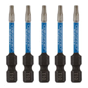 Draper 05649 Draper Expert TX-STAR® Impact Screwdriver Bits, T10 x 50mm, 1/4" Hex (Pack of 5)