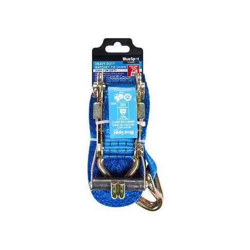 Bluespot Tools Heavy-Duty Ratchet Tie Down 38mm x 6m BlueSpot Tools - RockBottom Northampton