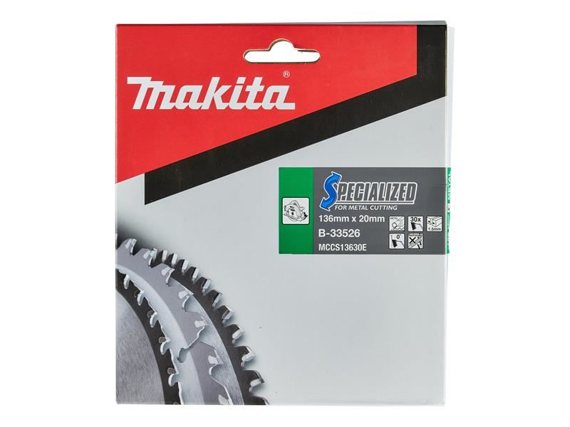 Makita B-33526 Specialized for Metal Cutting Saw Blade 136 x 20mm x 30T Makita - RockBottom Northampton 