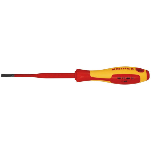 Draper 72387 KNIPEX 98 20 40 SL VDE Insulated Slotted Screwdriver, 4 x 100mm - Slim