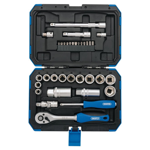 Draper 89558 Metric Socket Set, 3/8" Sq. Dr. (34 Piece)