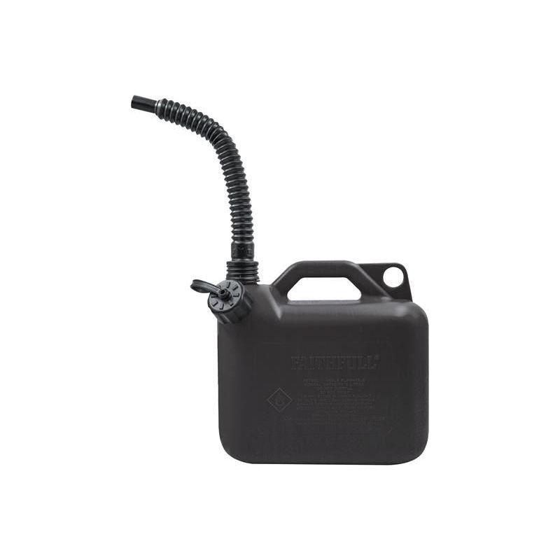 Faithfull Plastic Fuel Can Black 5 litre Faithfull - RockBottom Northampton