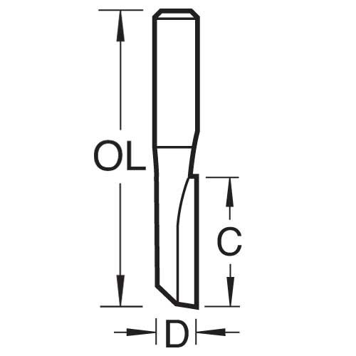C034AX1/4TC - Single Flute 2.0mm diameter