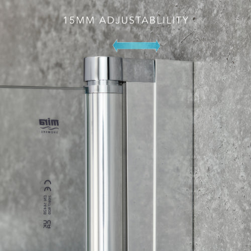 Mira Elevate Hinge Bath Screen Curved 800