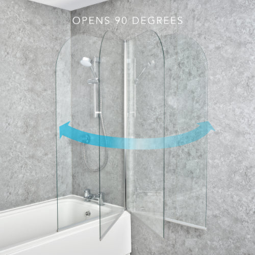 Mira Elevate Hinge Bath Screen Curved 800
