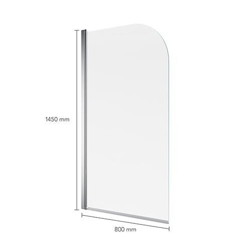 Mira Elevate Hinge Bath Screen Curved 800