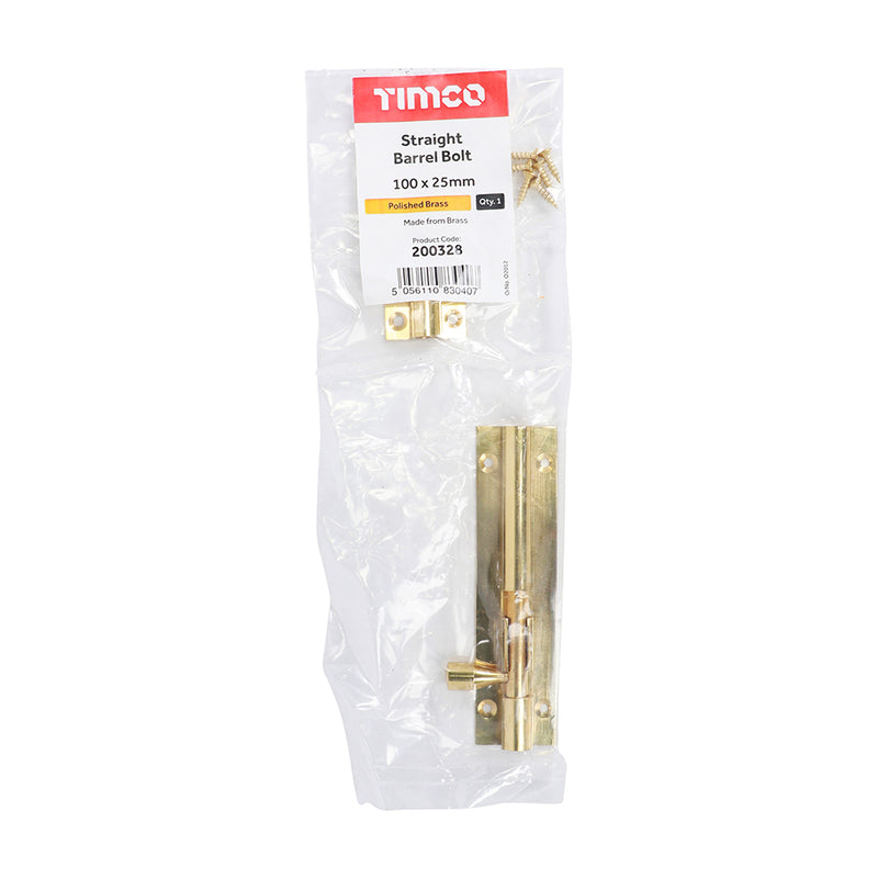TIMCO Straight Barrel Bolt x 25mm