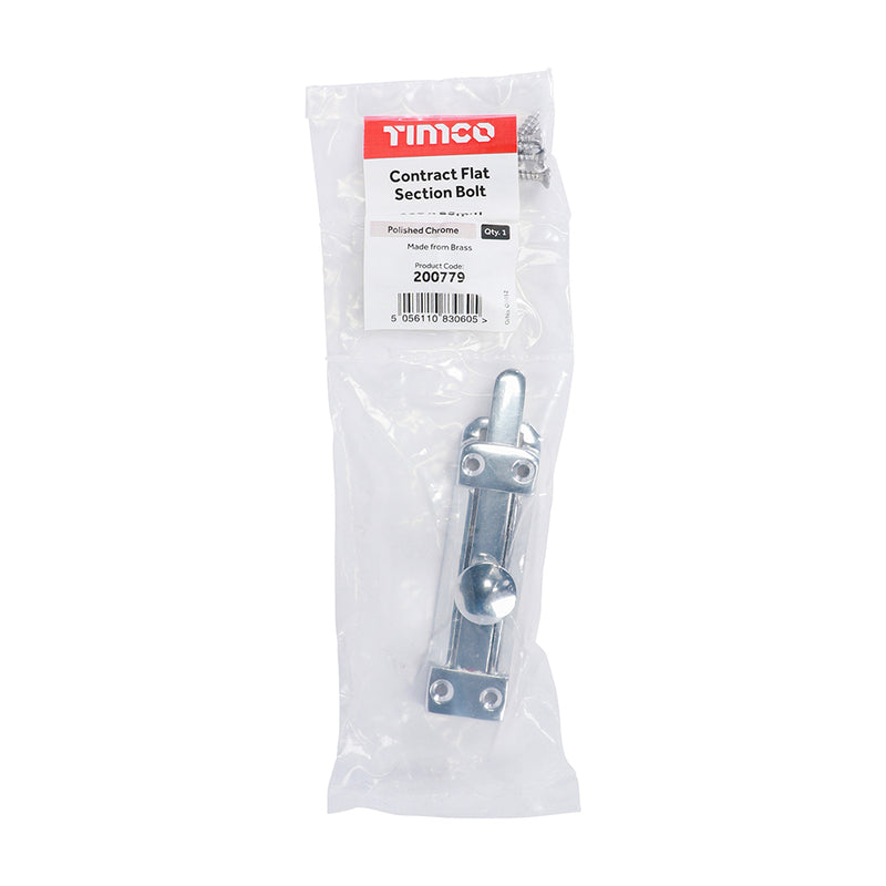 TIMCO Contract Flat Section Bolt Polished Brass