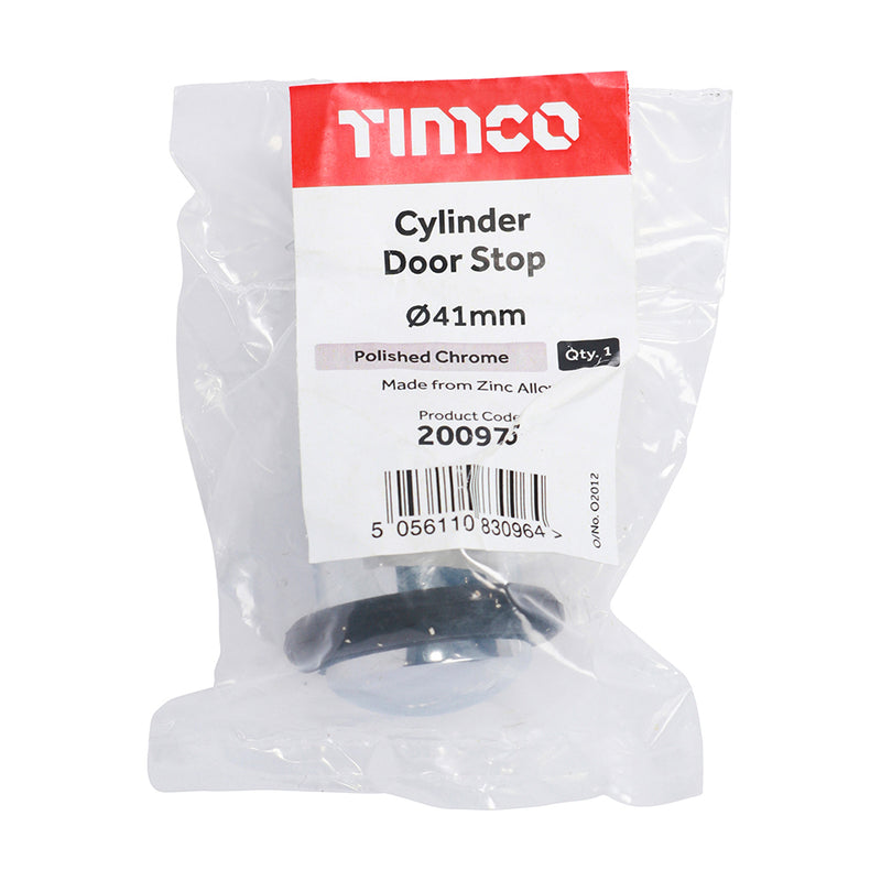 TIMCO Cylinder Door Stop Satin Chrome - 41mm