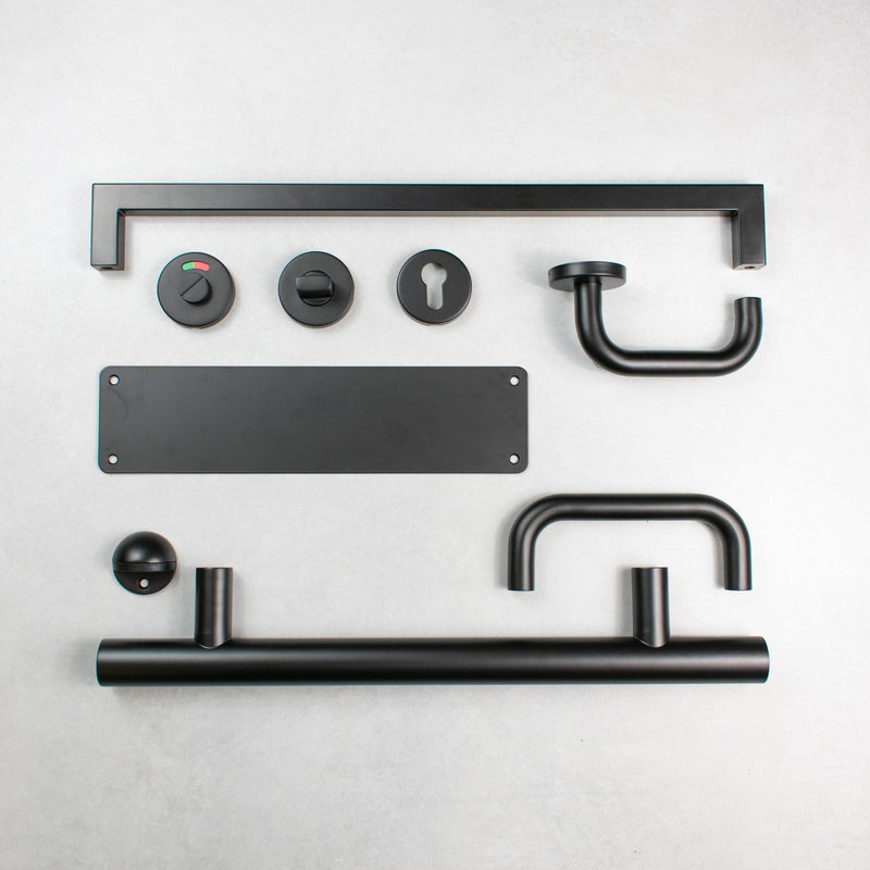 Atlantic Finger Plate Radius Corner Pre drilled with screws 1200mm x 150mm - Matt Black