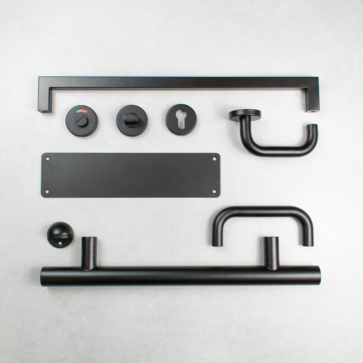 Atlantic Finger Plate Radius Corner Pre drilled with screws 1200mm x 150mm - Matt Black