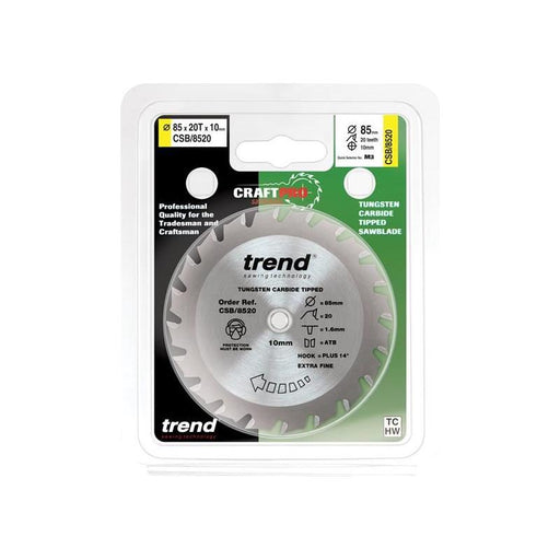Trend CraftPro Mini Saw Blade 85 x 10mm x 20T Trend - RockBottom Northampton