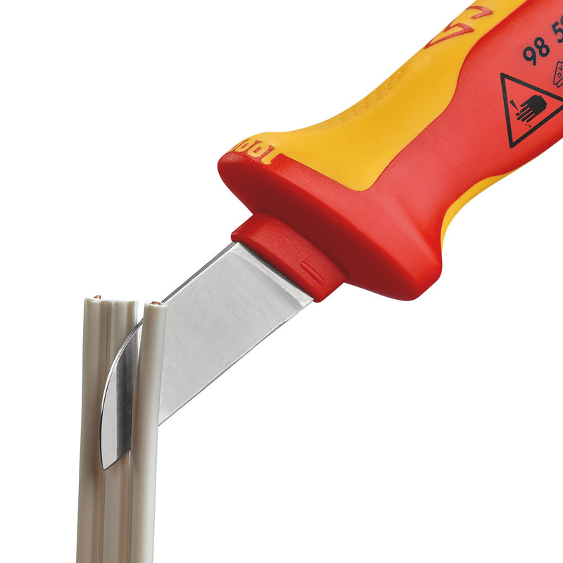 Draper 21489 KNIPEX 98 52 VDE Cable Knife with Multi-Component Handle, 190mm