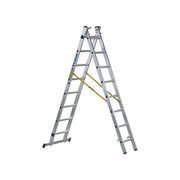 Zarges D-Rung Combination Ladder 3-Part 3 x 8 Rungs Zarges - RockBottom Northampton