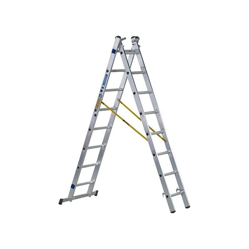 Zarges D-Rung Combination Ladder 3-Part 3 x 8 Rungs Zarges - RockBottom Northampton