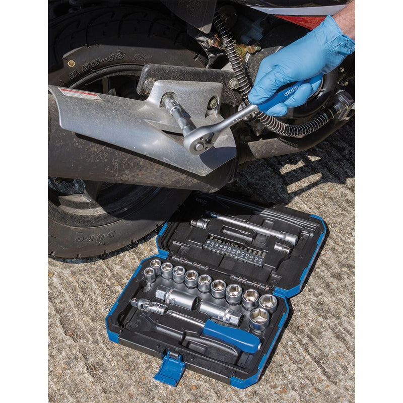 Draper 89558 Metric Socket Set, 3/8" Sq. Dr. (34 Piece)