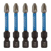 Draper 05647 Draper Expert PZ-Type Impact Screwdriver Bits, No.2 x 50mm, 1/4" Hex (Pack of 5)