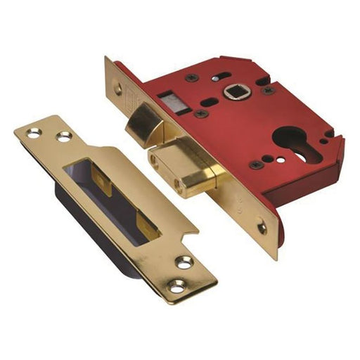 Union StrongBOLT 22EU EUS-PB-2.5 Euro Sashlock Plated Brass 68mm 2.5in UNION - RockBottom Northampton