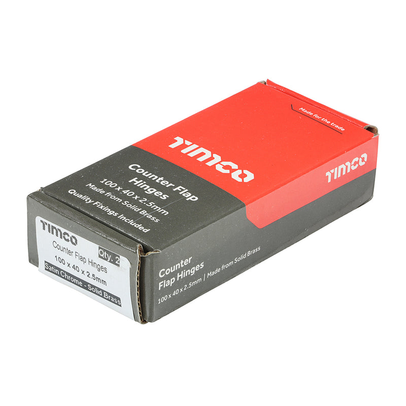 TIMCO Counter Flap Brass Hinges Satin Chrome