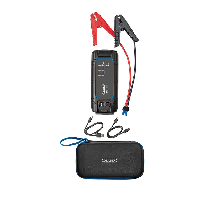 Draper 23728 12V Lithium Jump Starter with Digital Display, 1200A