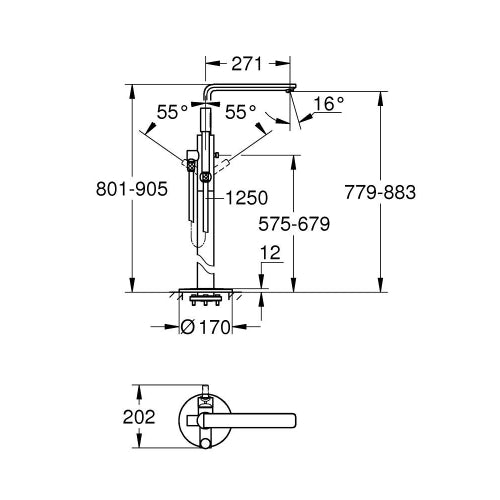 FS Bath-Shower Mxr Brushed Hard Graphite
