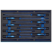 Draper Extra Long Precision Screwdriver Set in 1/4 Drawer EVA Insert Tray (8 Pie Draper - Town Tools 
