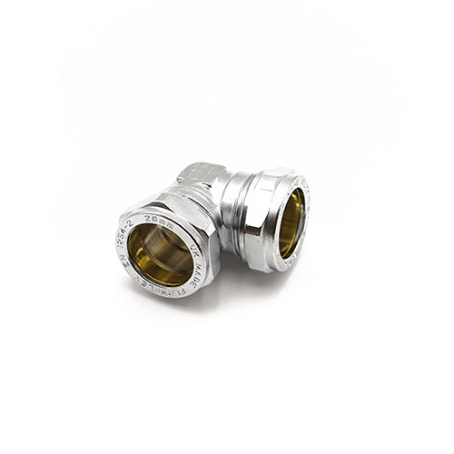Prima Plus chrome comp elbow 28mm