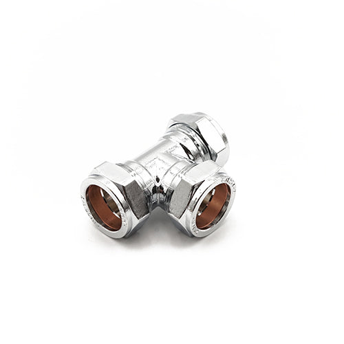 Prima Plus chrome comp equal tee 28mm